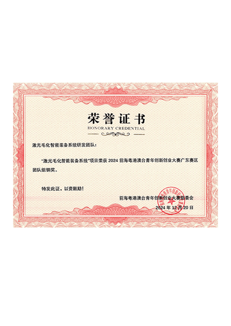 2024前海粤港澳台青年立异创业大赛广东赛区团队组铜奖